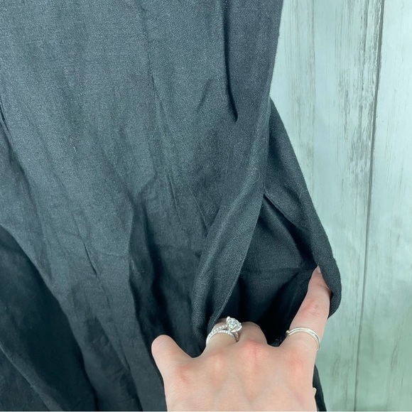 Studio 412 100% linen LBD little black dress with pockets Small - Picture 4 of 6